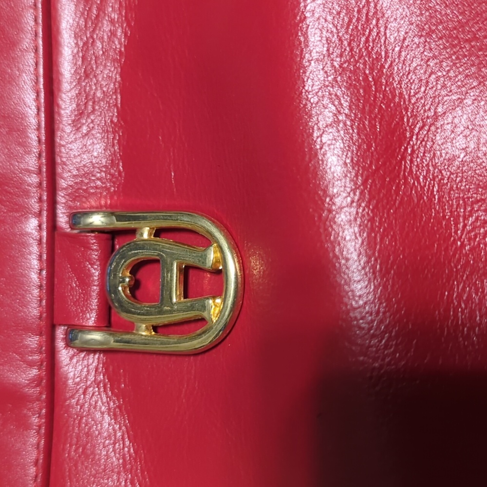 Vintage Red Aigner Shoulder Bag Purse - Picture 3 of 8